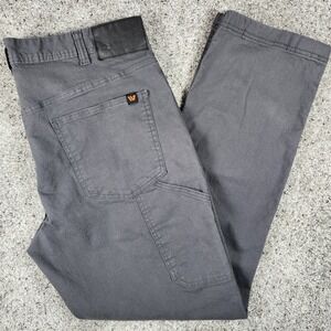 Eddie Bauer Utility Pants Mens 38x32 Gray Canvas Stretch Workwear Excellent